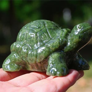 3.2'' Natural Carved Green Jade Turtle，crystal Turtle，quartz Crystal ...