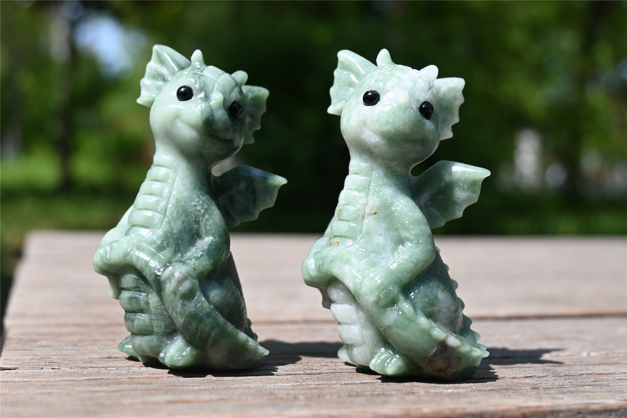 3.2'' 天然ドゥシャン翡翠ドラゴン、クリスタルドラゴン、ドラゴン