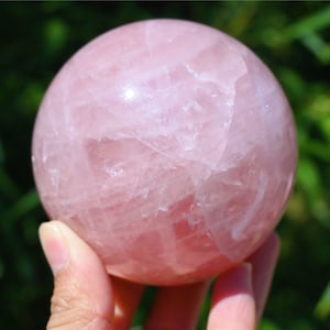 60-70MM Natural Rose quartz SphereQuartz Crystal BallPolishing Rose quartz ball by handCrystal Healing Divination ball Gift 1PC image 7