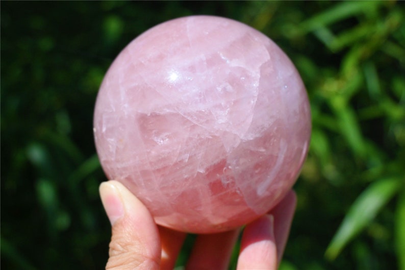 60-70MM Natural Rose quartz SphereQuartz Crystal BallPolishing Rose quartz ball by handCrystal Healing Divination ball Gift 1PC image 7