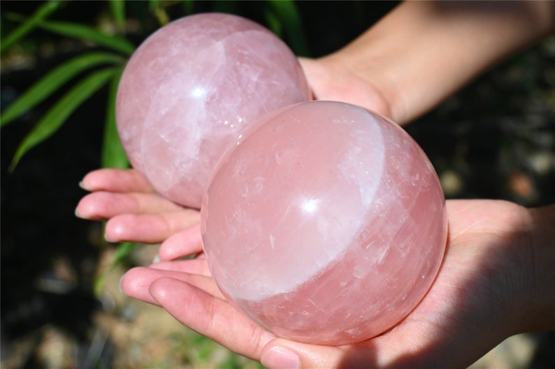 60-70MM Natural Rose quartz SphereQuartz Crystal BallPolishing Rose quartz ball by handCrystal Healing Divination ball Gift 1PC image 9