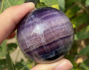45mm+ Natural Fluorite Sphere，Quartz Crystal Ball，Fluorite ball by hand，Christmas present，Crystal Healing Divination ball Gift