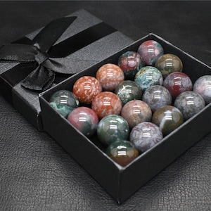 20PC Natural 15mm Ocean Jasper ball，Crystal ball，Christmas gift，crystal sphere Gift Set，crystal ball gift，crystal healing