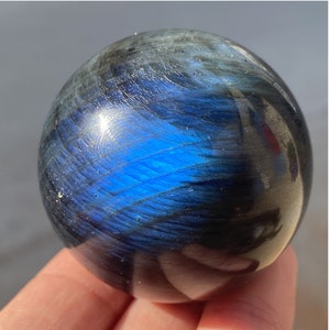 40mm Natural Labradorite Sphere: Hand-Polished Crystal Healing Ball