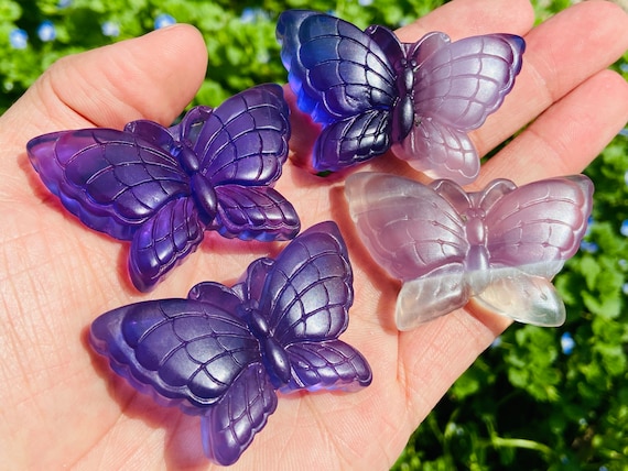Beautiful Nature Fluorite Hand Carved Butterfly Beautiful Nature Fluorite Hand Carved Butterfly