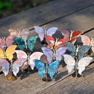 3&#39;&#39; Natural Crystal Butterfly wings，Crystal Butterfly decor，Wings Carving，Butterfly figurine，Home decor，Crystal gift，Crystal healing 1PC