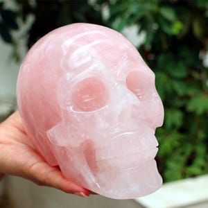 5.23LB Natural Rose quartz Skull，Quartz Crystal skull carved，Rose quartz Skull，Crystal gift，Crystal skull，Crystal healing SL599