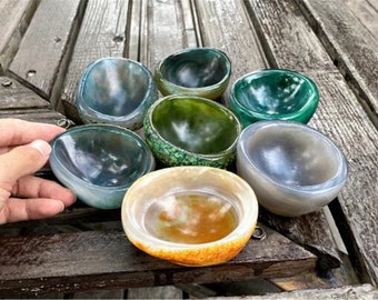 Natural Agate bowl，Polishing crystal bowl，Crystal bowl，crystal decoration， crystal Gift，Crystal Healing