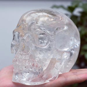 3.47LB Natural Clear quartz Skull，Quartz Crystal skull carved，Crystal gift，Crystal skull，Crystal healing  SL609