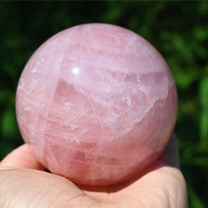 60-70MM Natural Rose quartz SphereQuartz Crystal BallPolishing Rose quartz ball by handCrystal Healing Divination ball Gift 1PC image 5