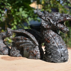 6&#39;&#39; Natural carved Yooperlite Dragon/Yooperlite Dragon skull/Crystal Dragon skull/Quartz Crystal/Crystal ornament/Crystal Healing