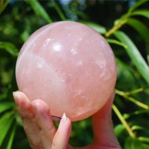 60-70MM Natural Rose quartz SphereQuartz Crystal BallPolishing Rose quartz ball by handCrystal Healing Divination ball Gift 1PC image 8