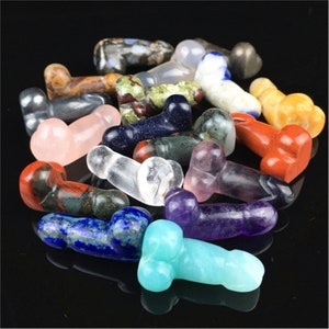 10PC Natural carved Quartz Crystal Mini Penis，Crystal stone，Quartz Crystal Point love stone/Healing Crystal/Chakra/Zen/Decor