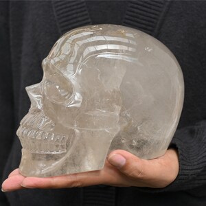 3.7KG Carved Clear quartz Skull，Quartz crystal，home Decor，Crystal decoration，Crystal Gift，rystal skull，healing stone SL-293