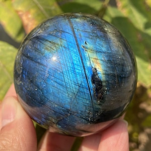 Natural Labradorite Sphere (50mm): Hand-Polished Crystal Healing Ball