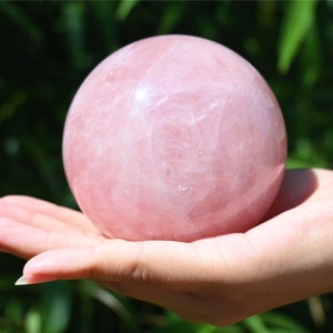 60-70MM Natural Rose quartz SphereQuartz Crystal BallPolishing Rose quartz ball by handCrystal Healing Divination ball Gift 1PC image 2