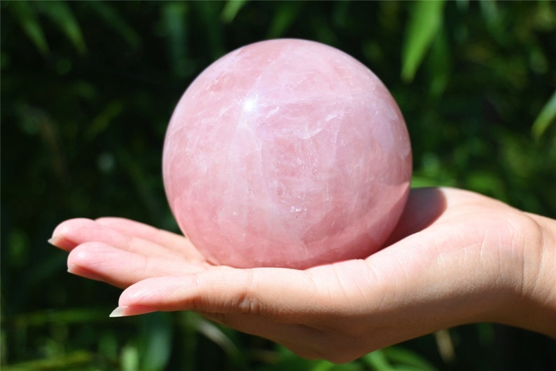 60-70MM Natural Rose quartz SphereQuartz Crystal BallPolishing Rose quartz ball by handCrystal Healing Divination ball Gift 1PC image 2