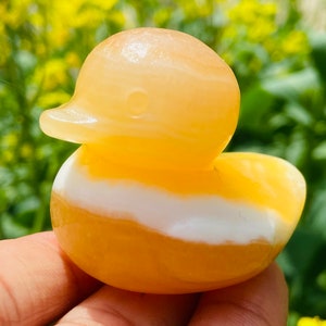 1.6&#39;&#39; Natural hand-carved Geodes Duck，crystal gift，crystal carved，quartz crystal，crystal animal，crystal character，crystal healing