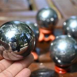 40mm+ Natural Terahertz Sphere，Crystal sphere，Terahertz ball，Quartz Crystal Ball，Terahertz Crystal Healing Divination ball