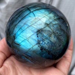 60-70mm+ Natural Labradorite Sphere，Divination，Quartz Crystal，Crystal decor，Labradorite ball by hand，Crystal Healing Divination ball Gift