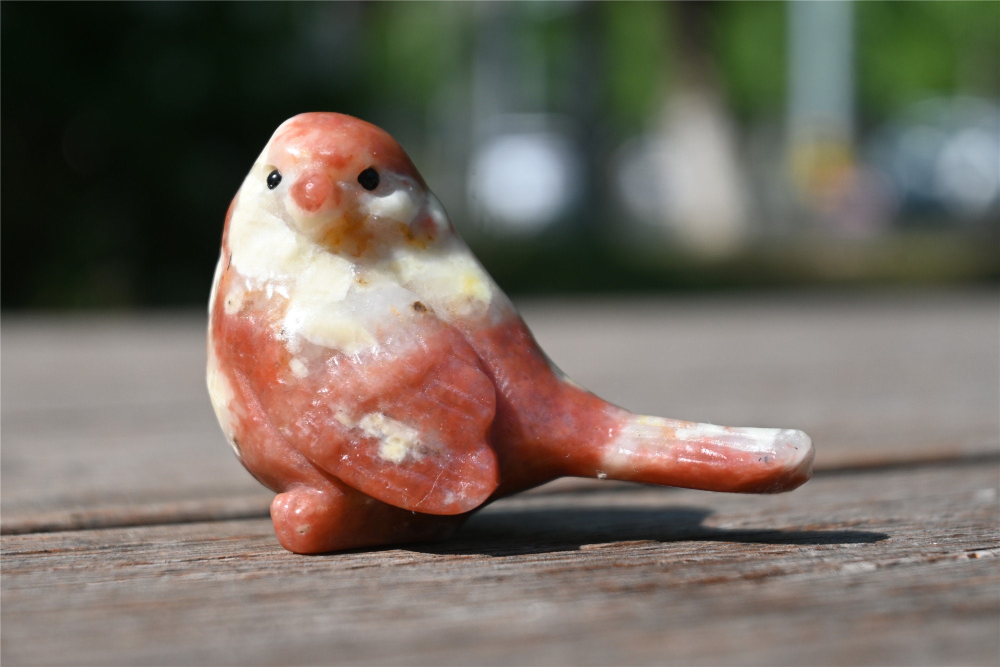 2.6インチ 天然彫刻ゴマ石鳥、クリスタルバード、翡翠鳥、翡翠彫刻鳥