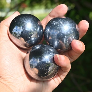 Natural Terahertz Crystal Ball: Healing Divination Sphere (35-40mm+)