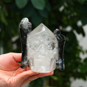 2.04LB Natural Clear Quartz Skull，Ghost skull，Crystal ornament，Crystal gift，Crystal skull，Crystal healing SL-529