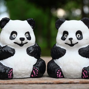 Handgeschnitzter weißer Jade Panda: Kristalltier schnitzen, Wohnkultur