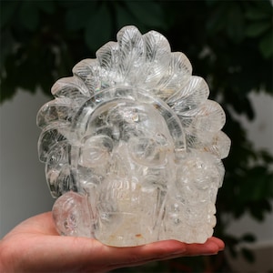 4.92LB Natural Clear quartz Skull，Crystal ornament，Crystal gift，Home decor，Crystal skull，Crystal healing SL-536
