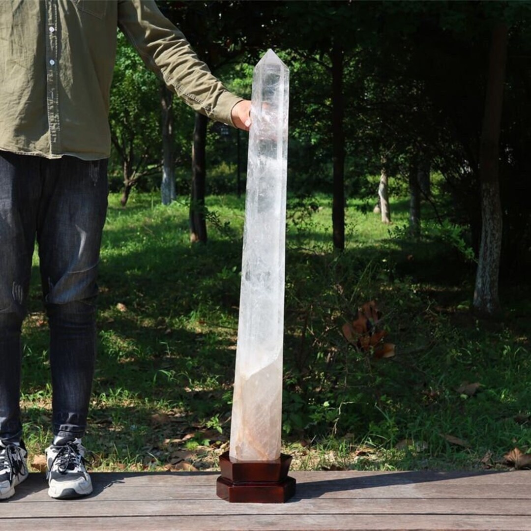 Quartz Column Natural Hand Carved Clear Quartz Obelisk,father's Day Gift,quartz ...