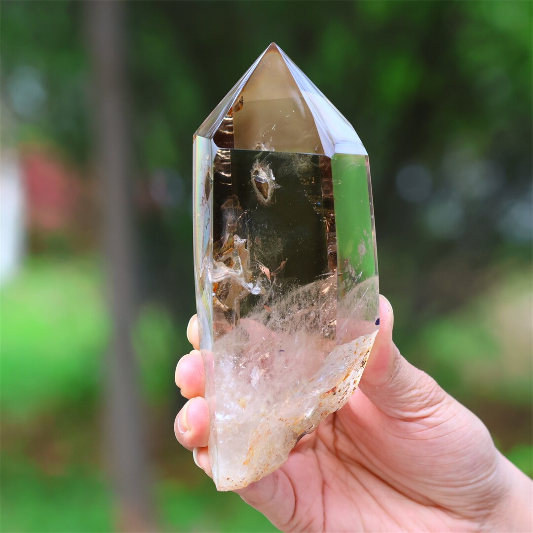 Quartz Column Rare!1.38lb Natural Elixir Smokey Quartz Point Obelisk, Quartz Crystal ...