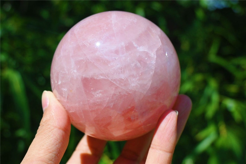 60-70MM Natural Rose quartz SphereQuartz Crystal BallPolishing Rose quartz ball by handCrystal Healing Divination ball Gift 1PC image 4