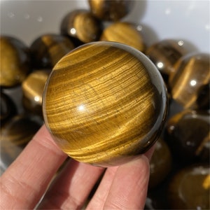 Natural Tiger Eye Sphere: Crystal Healing Divination Ball (45mm+)