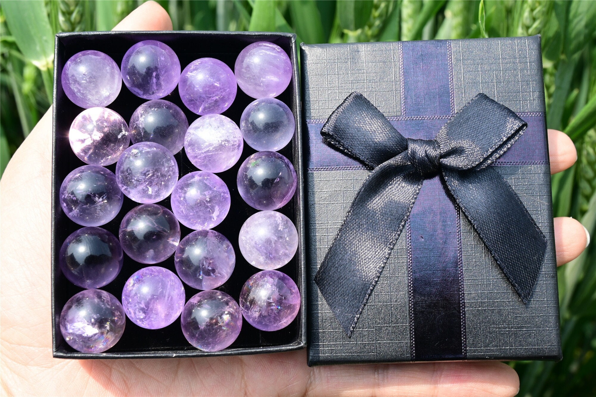 Purple healing shop stones