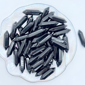 30mm Natural Elixir Mini Obsidian Double point obelisk，Quartz Crystal，Holiday gift，crystal obelisk，crystal Healing，crystal Wand