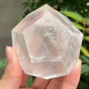 6 CM 天然エリクサー クリアクォーツ 十二面体、クォーツクリスタル、クリスタル幾何学模様、エネルギー柱、クリスタルヒーリング