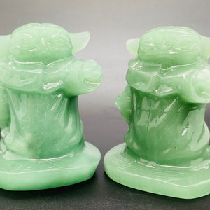 2.8'' Natural Hand-carved Aventurine yoda，crystal carved，Crystal gift，Quartz crystal，crystal skull，crystal character，crystal healing