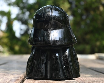 5.6'' Natural Carved Obsidian Black Knightquartz