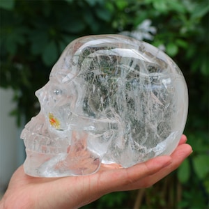 5.10LB Natural Clear Quartz Skull，Natural Golden quartz Skull，Hollow out skull，Crystal gift，Crystal skull decor，Crystal healing SL-485