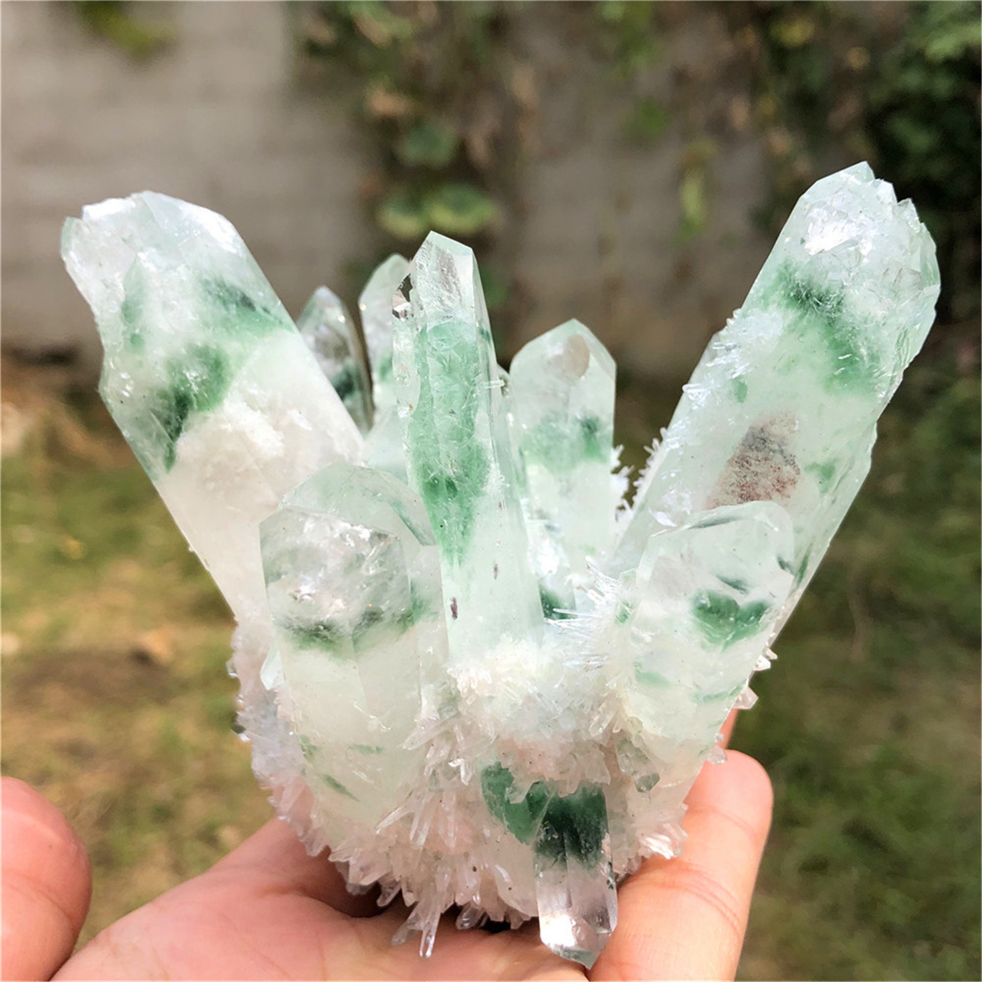 500G Natural Green quartz Quartz Cluster CrystalGreen Quartz Etsy