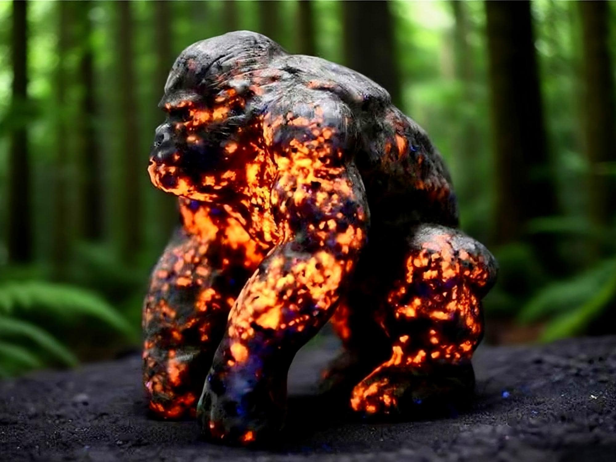 2.6'' Hand carved Natural Yooperlite Gorilla，quartz crystal，Crystal King Kong，Halloween gift，Crystal decor，Crystal ornament，Crystal healing