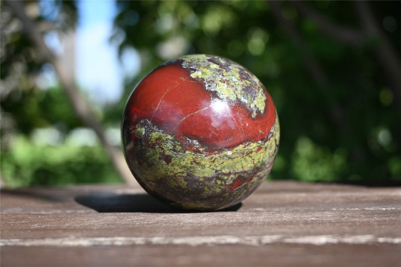 60mm Natural Dragon blood stone ballQuartz Crystal BallDragon blood stone ball by handCrystal Healing Divination ball Gift 1PC image 1