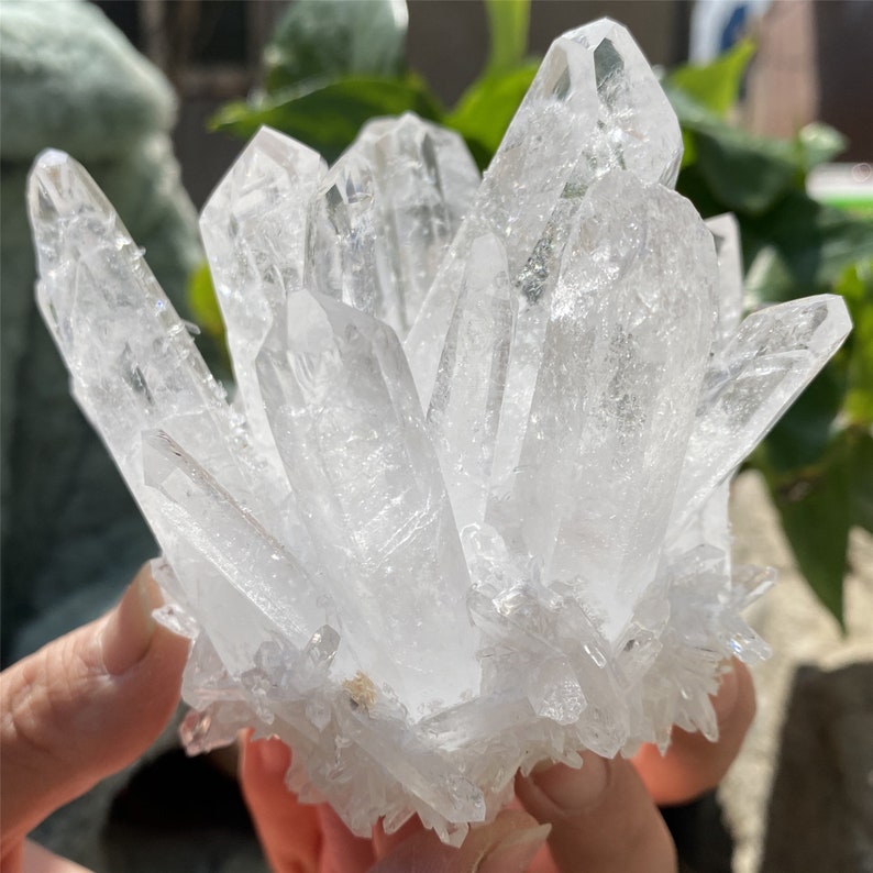 Crystal cluster300-500G Clear quartz Cluster CrystalQuartz Point VUGMineral Specimen Healing Degaussing Decor Collection image 7