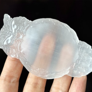 3.9&#39;&#39; Natural Selenite Owl ,Quartz Crystal Owl,Stone,Crystal Gifts,Crystal skull,Crystal carved,Home Decoration,Reiki Healing 1PC