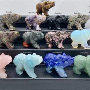 2&#39;&#39; Natural Hand carved Crystal Bear，Crystal bear，Crystal gift，Birthday gift，Quartz Crystal，Crystal ornament，Crystal Healing 1PC