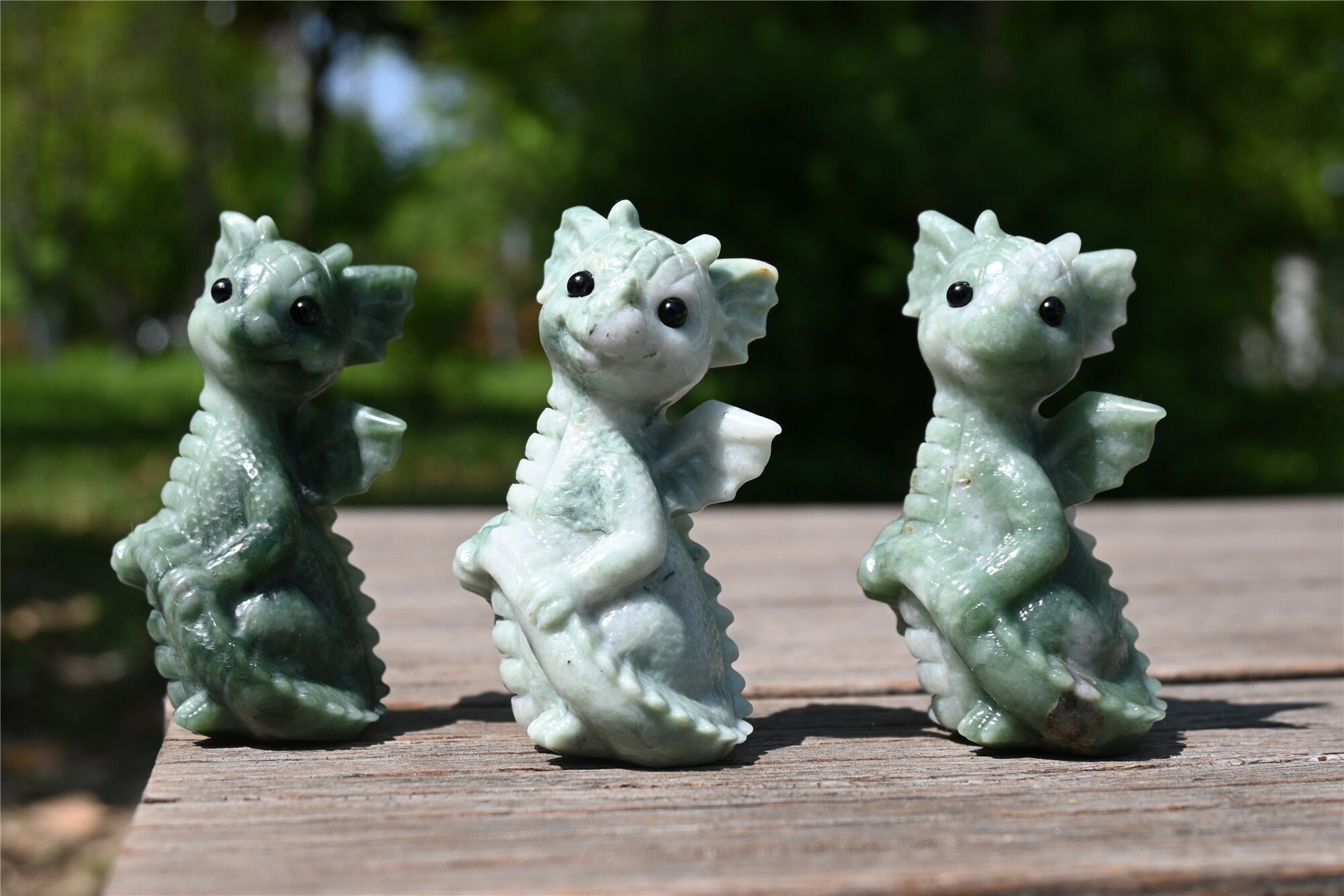 3.2'' 天然ドゥシャン翡翠ドラゴン、クリスタルドラゴン、ドラゴン