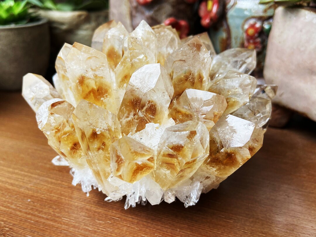 Crystal Cluster600g Yellow Quartz Cluster Crystalgreen Etsy
