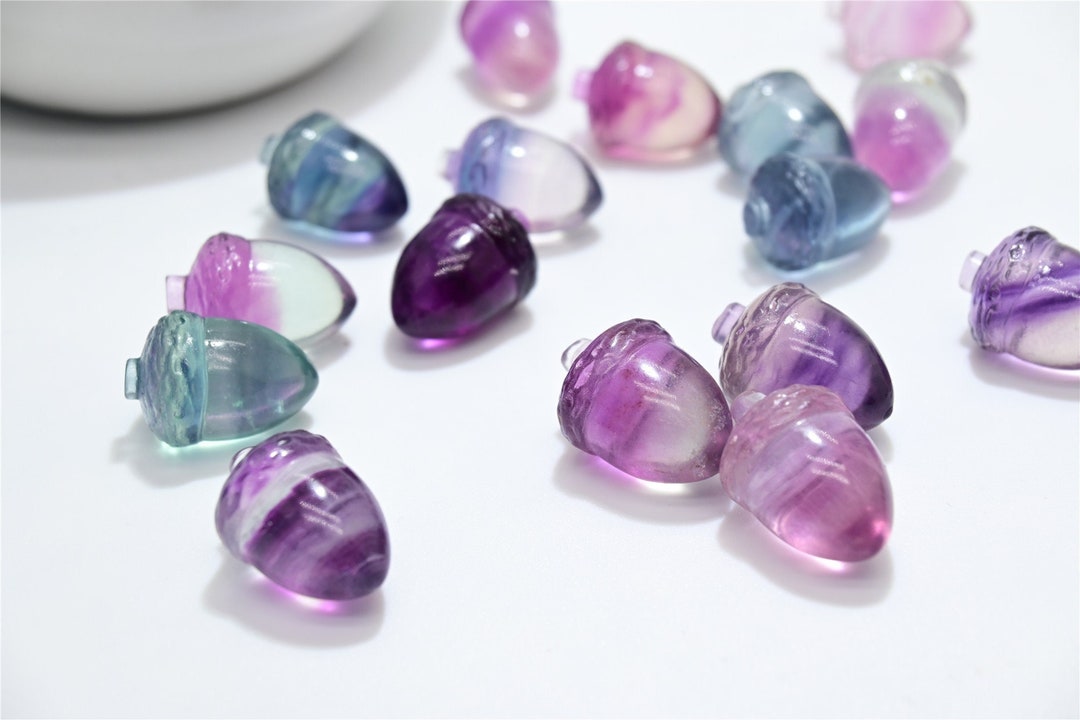 16mm Mini Natural Hand Carved Fluorite Pine Cone，crystal Pine Cone ...