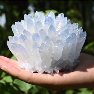 500G-600G+ Laboratory Blue Crystal cluster，Blue quartz Cluster，Quartz Point VUG，Mineral Specimen Healing Degaussing Decor Collection