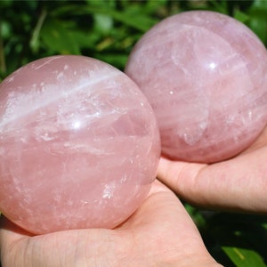 60-70MM Natural Rose quartz SphereQuartz Crystal BallPolishing Rose quartz ball by handCrystal Healing Divination ball Gift 1PC image 10